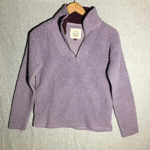 Womens So Quarter Zip Softest Sherpa Purple Winter Casual Faux Fur